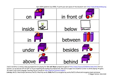 preposition examples  pictures  kids english worksheets