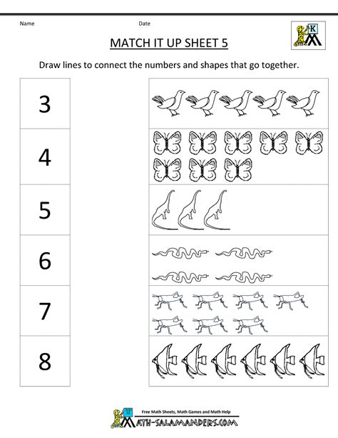 math worksheets  kindergarten kindergarten
