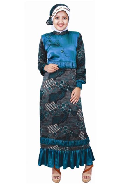 contoh model baju gamis batik terbaru