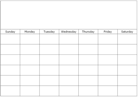 blank calendar page monday  friday calendar template printable