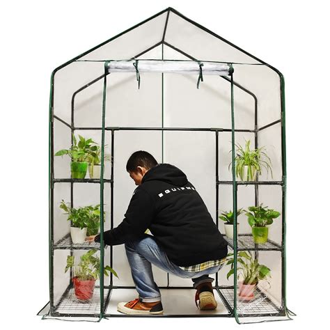 quictent greenhouse mini portable green house  shelves grow hot house