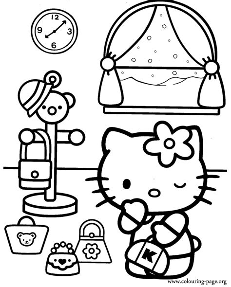 kitty christmas coloring page    kitty