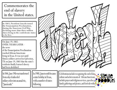 juneteenth   coloring pages  celebrating teaching stevie