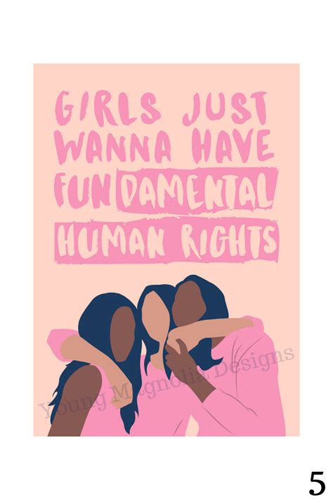 Girls Just Wanna Have Fundamental Human Rights Feminist Art Etsy In
