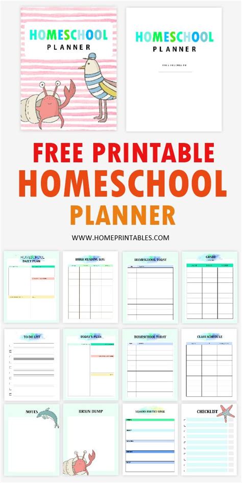 printable homeschool planner   templates homeschool