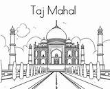 Taj Dibujo Mahal Colorir Geografia sketch template