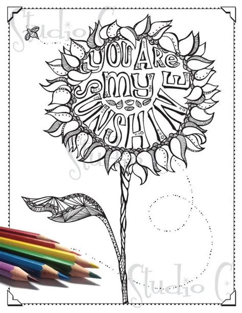 sunshine color page etsy coloring pages