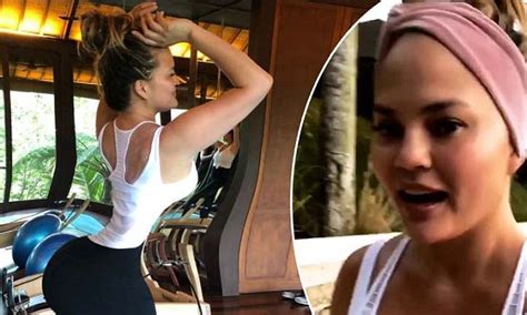 chrissy teigen pokes fun at instagram models with comically altered before and after fitness