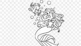 Ariel Triton Flounder sketch template