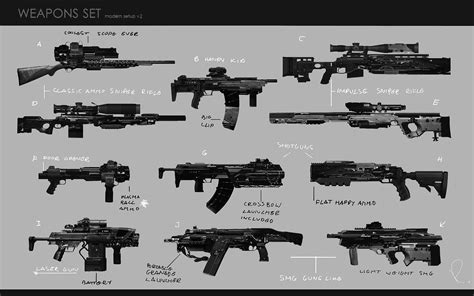 artstation weapon set  marcin rubinkowski anime weapons sci fi weapons weapon concept