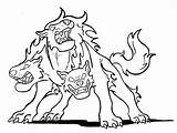 Cerberus Easy Coloring Pages Template sketch template