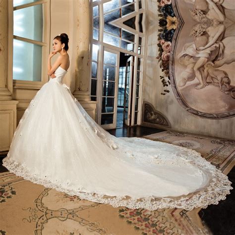 guaranteed100 yarn 2013 lace sweet big tail wedding dress