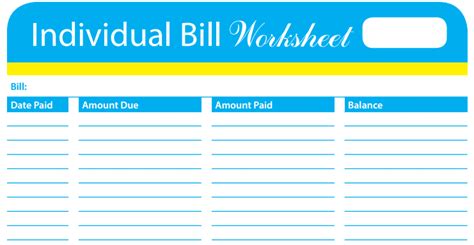 printable bill tracker  teach    track individual bills