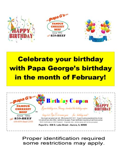 birthday coupon template   templates   word excel