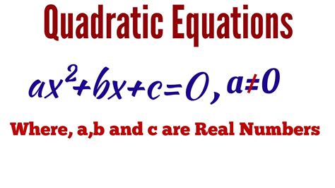 quadratic equations youtube