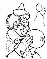 Clown Clowns Kleurplaat Ballon Ausmalbilder Pipo Kleurplaten Malbuch Blowing Buch Vorlagen sketch template