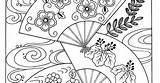 Coloring Pages Fan sketch template