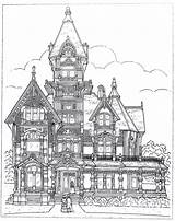 Coloring Mansion Pages Victorian Drawing House Book Printable Colouring Carson Houses Eureka Ca Plans Books Homes Sketch Drawings Town Adult sketch template
