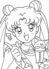 Sailor Moon Coloring Pages Print Easy Anime Choose Board Cute Manga sketch template