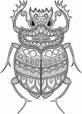Scarab Beetle Zentangle sketch template