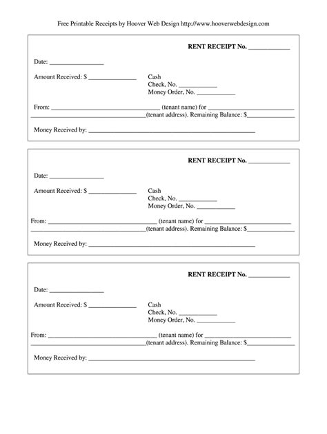 received rent receipts form fill   sign printable  template