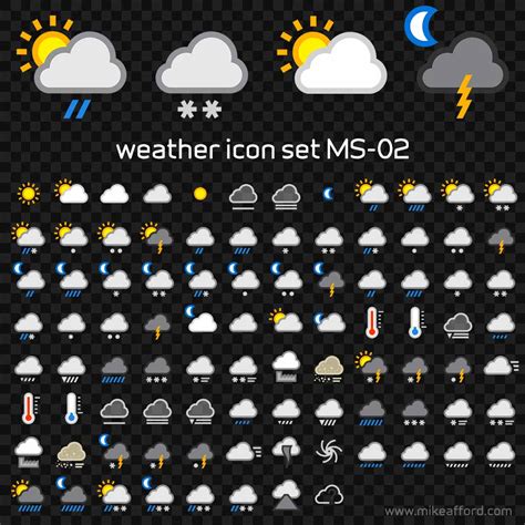 bundle  ms weather icons complete mike afford media