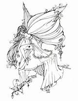 Coloring Pages Fairy Fairies Visit Fantasy sketch template