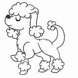 Poodle Coloring Pages French Drawing Cartoon Printable Dog Baby Colouring Poodles Print Book Skirt Template Draw Para Clipart Color Drawn sketch template