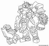 Reinhardt Coloring Overwatch Pages Printable sketch template
