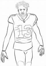 Coloring Odell Beckham Football Jr Player Pages Printable Draw Handed Catch Nfl Drawing Kids Paper Description Step Categories Coloringonly sketch template