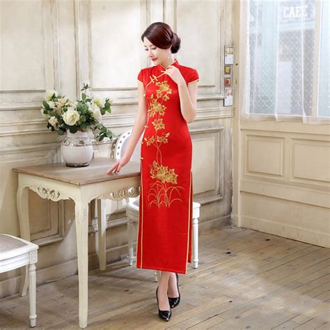 Shanghai Story Red Wedding Cheongsam Dress Chinese Traditional