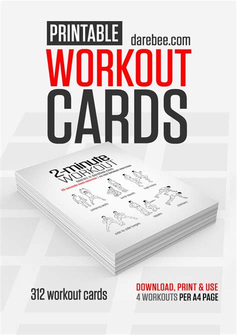 printable workout cards katie  creative lady card workout