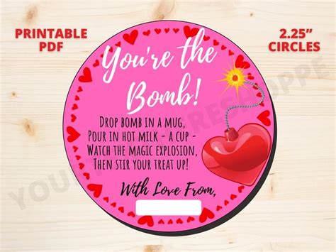 youre  bomb printable gift tags  hot etsy   gift tags