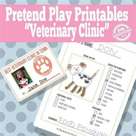 vet sheets  images dramatic play preschool pretend play