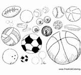 Coloring Doodle Ball Sports Surfnetkids Balls Pages sketch template