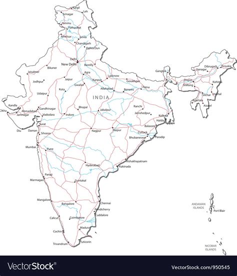 india black white map royalty  vector image