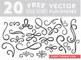 Flourishes Swirls Embellishments Vectorified sketch template