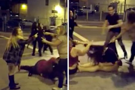 girls rip clothes off and pull hair in catfight video on us street daily star