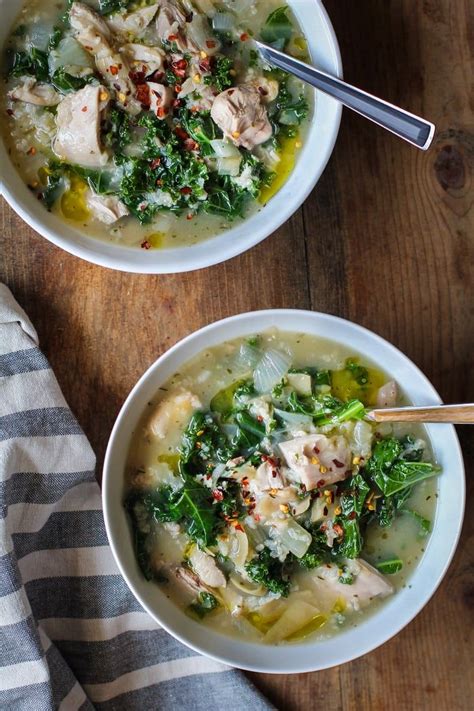 hearty and healthy crock pot chicken artichoke and kale soup a