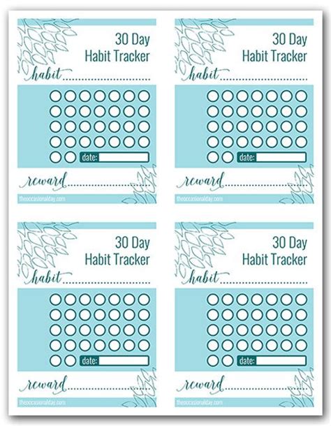 30 Day Habit Tracker {free Printable Printable Planner