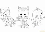 Catboy Pj Owlette Coloring Masks Pages Gecko Online Color sketch template