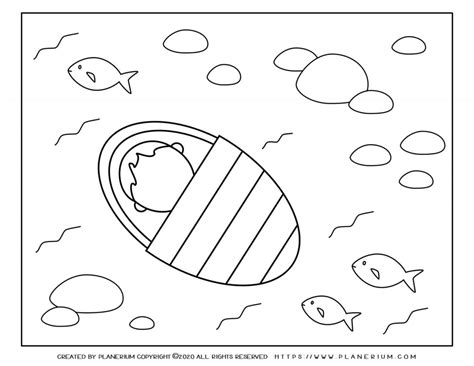 passover coloring page moses   basket planerium