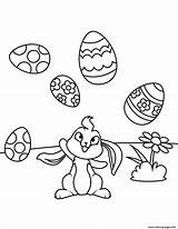 Easter Bunny Coloring Pages Eggs Cute Juggling Print Printable Bunnies Colouring Rabbit Book Color Happy Drawing sketch template