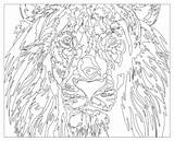 Lion Coloring Abstract Printable Pages Paint Adults Numbers Lions Categories sketch template