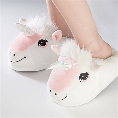 children super soft unicorn slippers  red berry apple notonthehighstreetcom