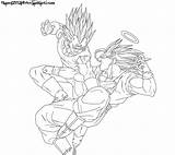 Goku Vegeta Majin Dragon Dbz Colorir Buu Dibujo Lineart Peleando Freezer Desenhos Lapiz sketch template