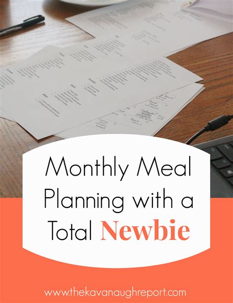 monthly meal planning