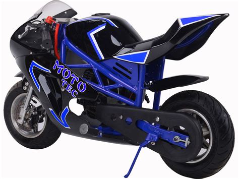 mototec gas pocket bike gt cc  stroke blue