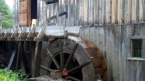 sawing lumber  water powered  mill youtube