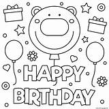 Birthday Coloring Kids Happy Pages Smile Printable Illustration Print Prints sketch template